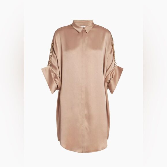 LOEWE  Silk Chain Mini Shirtdress size 38/us size 6 - Picture 2 of 16